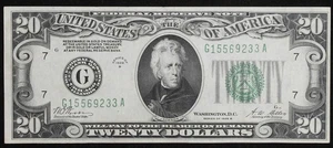 1928 B $20 FRN - XF+/AU- Redeemable in Gold - Picture 1 of 3