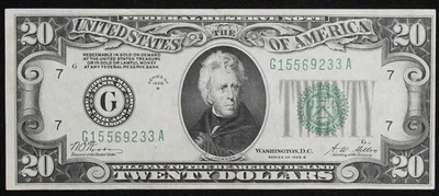 1928 B $20 FRN - XF+/AU- Redeemable in Gold - Image 1 of 3