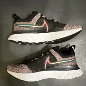 Sz 5 - NIKE MENS REACT INFINITY RUN FK 2 BT WMNS 6.5 BLACK PINK MULTI NEW - Picture 1 of 15