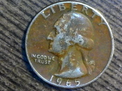 1965 -P Washington Quarter Improperly Annealed Planchet - Image 1 of 2