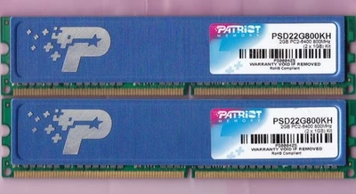2GB 2x1GB PC2-6400 PATRIOT PSD22G800KH DDR2-800 PC2-6400 RAM Kit w/Heat Spreader - Image 1 of 2