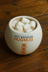 Tazza Max Brenner HugMug Cioccolata Calda Bianco Arancia Design Vintage - Foto 1 di 5