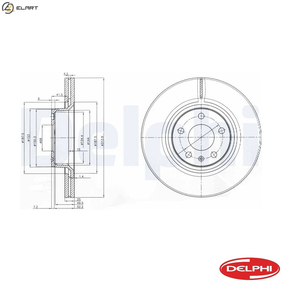 2x BRAKE DISC BG3942 FOR AUDI A6/S6 BPJ/BYK 2.0L CAHB/CAHA/BVG/BRF/BNA 2.0L A6 - Image 1 of 4