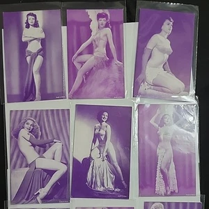 Purple Photographs Pin Up Models 13 Arcade Cards 1950s - Picture 1 of 15