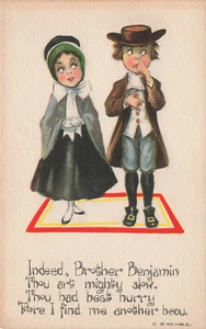 CARTOLINA ARTISTA KEMBLE QUACCHERO UOMO DONNA FRATELLO BENJAMIN AVEVA PIÙ FRETTA 052425 U - Foto 1 di 2