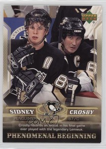 2005-06 Phenomenal Beginning Gold Sidney Crosby Mario Lemieux #14 Rookie RC HOF