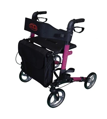 Antar Aluminium leicht faltbar Reise Rollator AT51006 - Lila/Pink