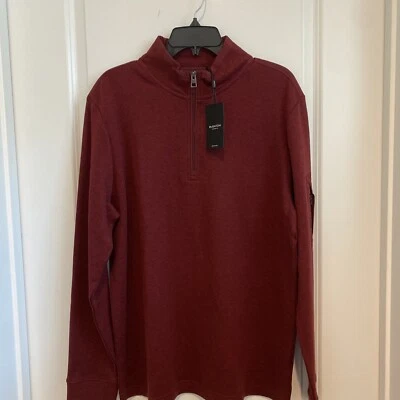 NWT Bugatchi 1/4 Zip Pullover Jacket Wine Red MEDIUM - Image 1 of 3