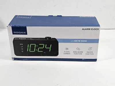 Insignia Digital AM/FM Radio Dual Alarm Clock 4-Level Dimmer - Black NS-ALCL24 - Image 1 of 4