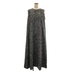 THE ROW WOOL COTTON JACQUARD ROUND NECK SLEEVELESS DRESS XS BLACK Women's Used - Picture 1 of 7