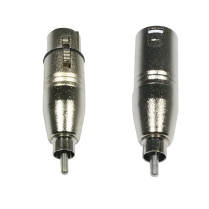 ADATTATORE AUDIO MICROFONO CONNETTORE XLR 3 PIN POLI MASCHIO FEMMINA RCA METALLO - Picture 1 of 3