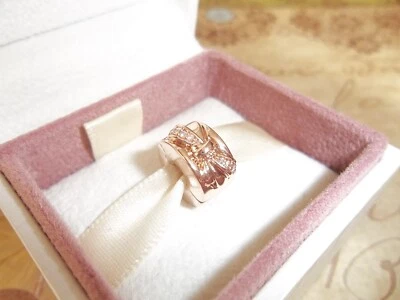 Genuine Pandora Rose Gold Sparkling Bow Clip Charm 787304CZ - Image 1 of 3