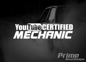 YouTube Certified Mechanic EURO JDM Car Wall Window Vinyl Decal Sticker - Picture 1 of 3