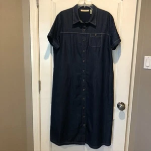 Appleseed's Women's Blue Denim Long Dress Sz 16 (E1936) - Picture 1 of 5