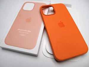 OEM Apple Silicone Case w/ MagSafe for iPhone 12 Pro Max (MK073ZM/A) Cantaloupe - Zdjęcie 1 z 8