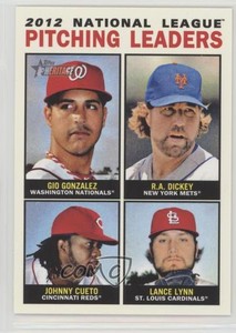 2013 Heritage League Leaders Gio Gonzalez RA Dickey Johnny Cueto Lance Lynn #3