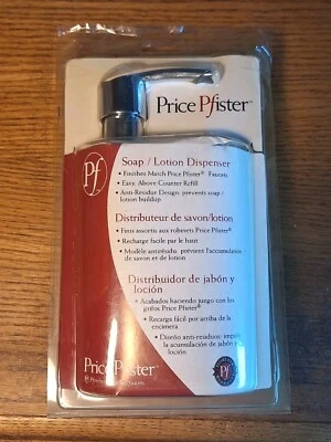 Dispensador de jabón/loción Pfister con acabado cromado sobre encimera acabados a juego Foto 1 de 3