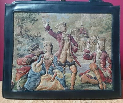 VINTAGE 1960 SOURE' BAG NEW YORK SPORTING 3 MEN AND WOMAN PICNICKING CIRCA 1800 - Image 1 of 4