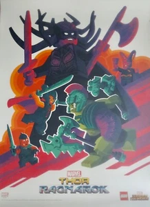 pOSTER SDCC 2017 THOR RAGNAROK MARVEL LEGO SUPER HEROES UNFRAMED neocurio - Picture 1 of 8