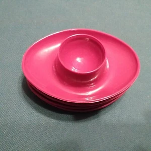 4 RETRO Eierbecher Plastik Oval 11x8 cm Lila Kult 60er 70er Retro Vintage - Bild 1 von 2
