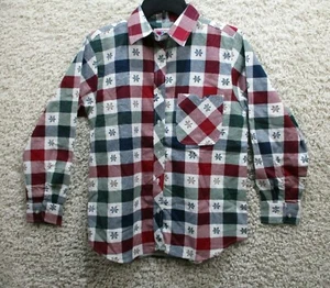 American Sweetheart Women Christmas Shirt Small Red Plaid Long Sleeve Floral - Foto 1 di 11