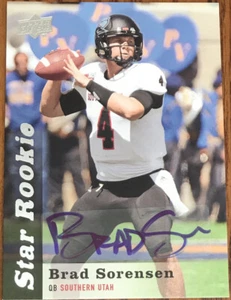 2013 Upper Deck Rookie Autographs SP Brad Sorensen #180 Southern Utah - Picture 1 of 2