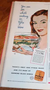 Pyrex Baking Dish 1948 Vintage Ad Print Fun MCM Fun Foodie Gift Kitchen art - Picture 1 of 1