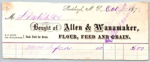 Sloatsburgh, NY Allen & Wanamaker Co. 1872 Billhead / Sterling Railroad - Picture 1 of 2