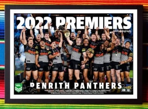 Póster de estrenos enmarcado 2022 Penrith Panthers NRL - 45 cm x 32 cm x 3 cm - Imagen 1 de 4