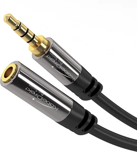 KabelDirekt 5m Headset Extension Cable AUX Cable 3.5mm male > 3.5mm female PRO - Picture 1 of 5
