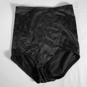 Pretty Enhance Black Floral Embossed Panty Girdle Size XL - Picture 1 of 3