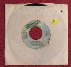 Carly Simon Nobody Does it Better/After the Storm 1977 Elektra E-45413 VG TESTED - Foto 1 di 5
