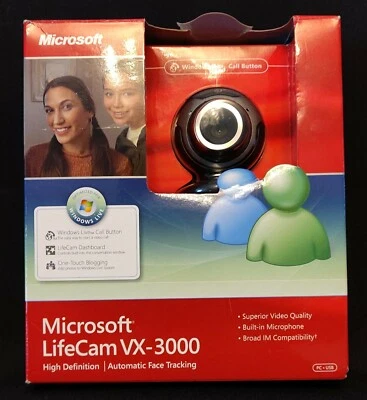 Microsoft LifeCam VX-3000 Web Cam Model No 1076 HD USB Open Box Complete - Image 1 of 4