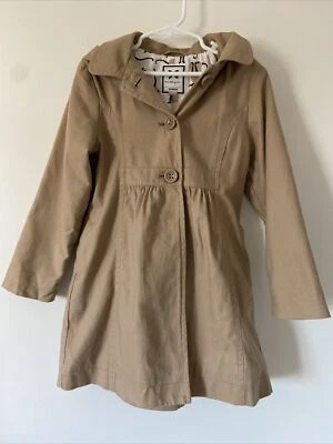 Gymboree Hooded khaki coat jacket / Side Pockets Size Small 5-6 - Image 1 of 4