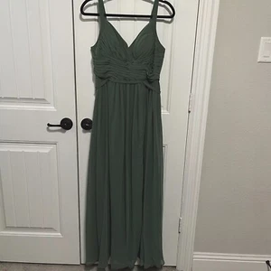 Azazie Women Bridesmaid Shifon Dress Dusty Sage Green Size A6 Sleeveless - Picture 1 of 8