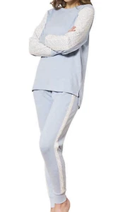 NUOVO SET PIGIAMA PIGIAMA FLORA NIKROOZ LS BLU PIZZO CAMICIA E PANTALONI DONNA S - Foto 1 di 8