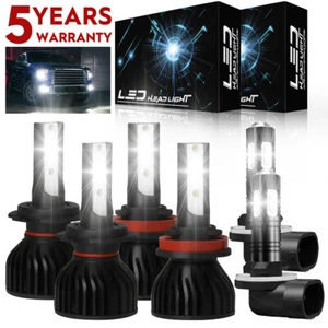 For Hyundai Elantra 2011-2016 Combo LED Headlight Bulbs High Low Fog Light P4C - Picture 1 of 14
