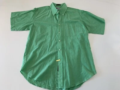 Camisa HOMER REED Verano Algodón Manga Corta Botón Frontal Verde Para Hombre XL Foto 1 de 4