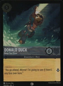 Disney Lorcana Rise of Floodborn lámina fría pato Donald buzo de aguas profundas 178/204 - Imagen 1 de 2