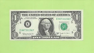 1963B ..UNCIRC $1 E 8673 0156 F .... 1963B $1 E-F BARR NOTE FRN - Picture 1 of 2