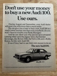 Publicidad original automotriz Audi 100 1977 vintage publicidad 959 - Imagen 1 de 1