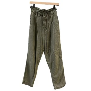 FREE PEOPLE OLIVE GREEN BUTTON PANTS SIZE SMALL - Picture 1 of 4