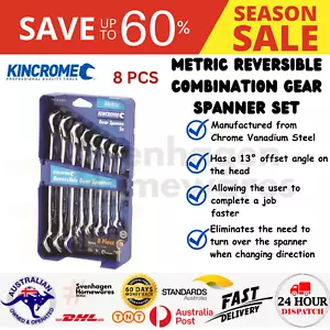 KINCROME 8 PIECE COMBINATION GEAR SPANNER SET - METRIC REVERSIBLE K3017 - Picture 1 of 3
