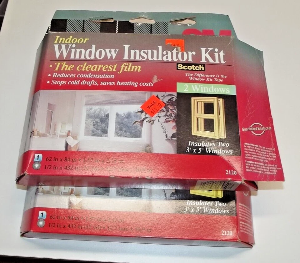 Kit de filme isolante de janela interna 3M Scotch (2 peças) para (2) janela de 3 pés x 5 pés T44/45 - Imagem 1 de 1