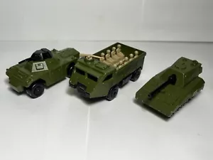 Lot of 3 Military Vehicles Vintage Lesney Matchbox No.73,70 And 54 - Picture 1 of 7