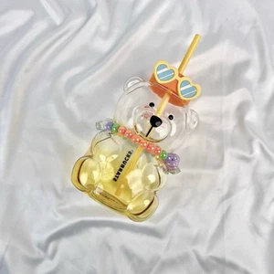 Starbucks 2025 China Summer Tropical Style Cute Bear 24oz Glass Cup - Picture 1 of 5