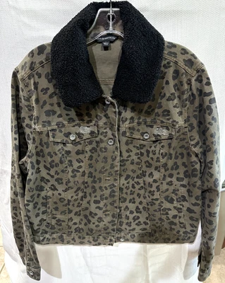 Chaqueta vaquera Rock & Republic para mujer de leopardo L con cuello de piel sintética extraíble Foto 1 de 4