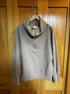 Varley Vine Half Zip Pullover Sweater Size XLarge XL Oatmeal Marl Beige Revolve - Picture 1 of 11