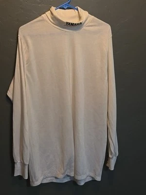 Vintage Mens White Yamaha Turtle Neck Long Sleeve Shirt Duofold USA XL - Image 1 of 4