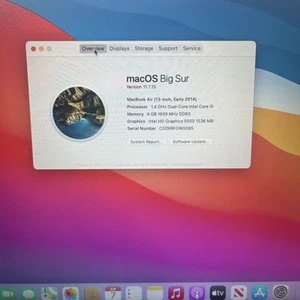 MacBook Air A1466 13" 2014 Logic Board i5 1.4GHz 4GB 820-3437-B - Photo 1/2